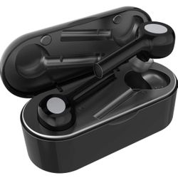 Wireless Earbuds, AMORNO True Wireless Earbuds Bluetooth 5.0 Stereo Bluetooth Headphones TWS in-Ear Headset with Charging Case, Built-in Mic (Black+Si