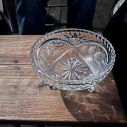 Antique Beautiful Glass Bowl With Etching 