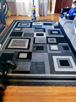 Black and grey area rug