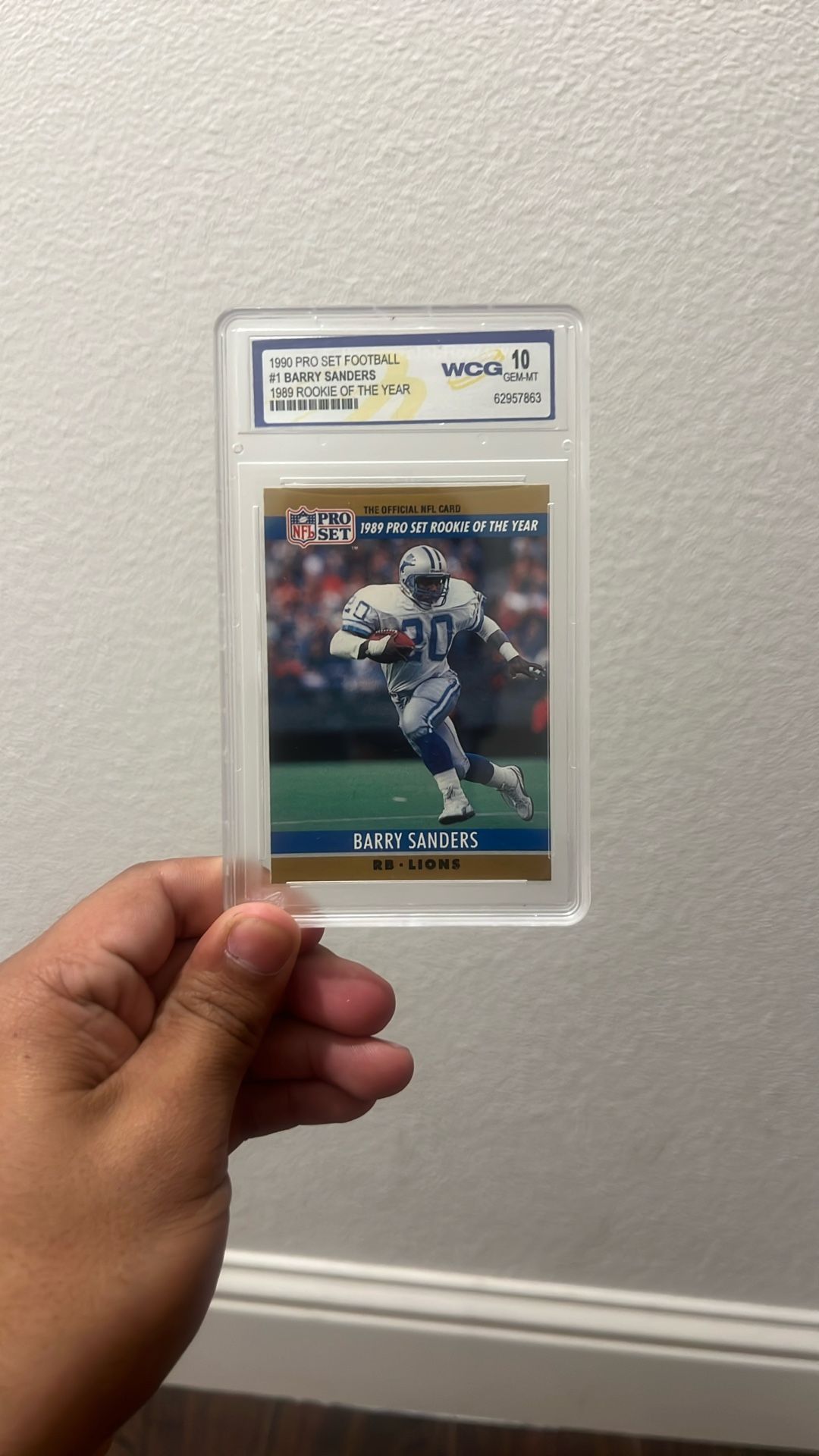 # 1 Barry Sanders 1989 Rookie Of The Year Card