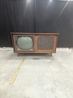 Vintage High Fidelity Wood Console Television and Record Player