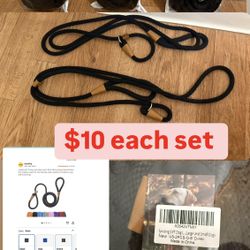 lynxking 8 FT Dog Leash Slip Lead 2 Pack Strong Heavy Duty Braided Dog Training Leash No Pull Training Lead Leashes for Medium Large and Small Dogs