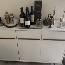 White and Brown Wood Storage Cabinet/Sideboard 