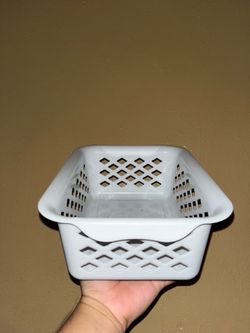 Small White Plastic Storage Basket