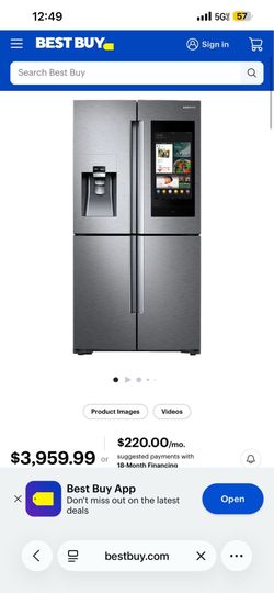 Samsung refrigerator with screen