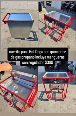 Carrito para Hot Dogs con quemador de gas propano