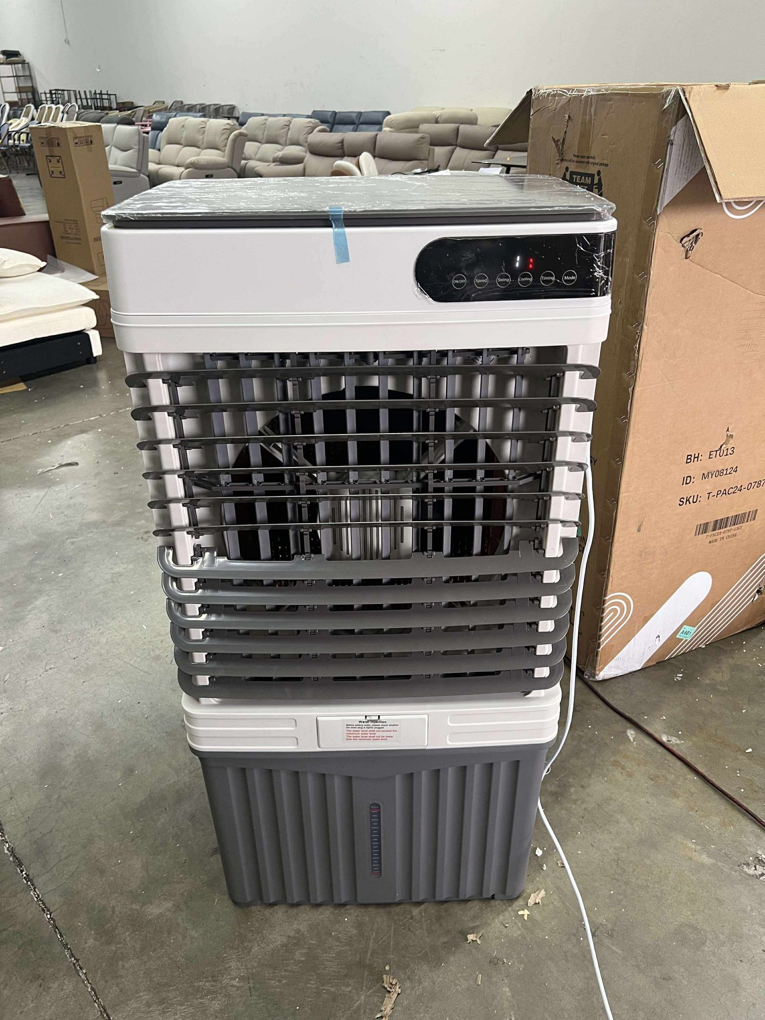 Manastin Large 18.5 Gallon Evaporative Air Cooler, 3d Cooling, 18.5 Gallon Tank, 3 Speeds, 12 Hour Timer, 3 Ice Boxes
