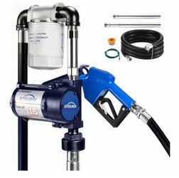 12V Fuel Transfer Pump 15 GPM, Diesel Transfer Pump 12 Volt with Auto Shut Off Nozzle, Hose & Filter, Electric Gasoline Transfer Pump Kit for Fuel Tan