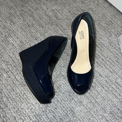 Navy Blue Wedges