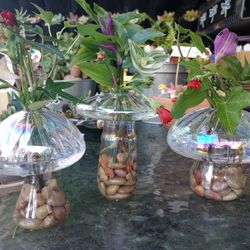 Clear Mushroom Vase 
