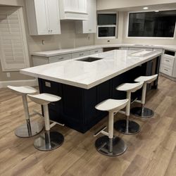 White adjustable Bar Stools
