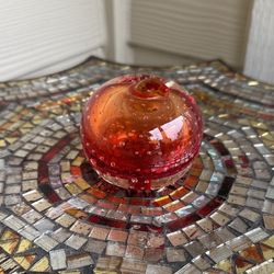 Beautiful Glass Apple Paperweight 