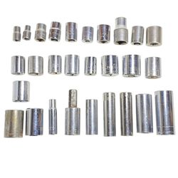 28 Pc Socket Lot 1/4" 1/2" Drive 7/32-13/16” SAE 6-18 mm Metric 6-12 Pt 