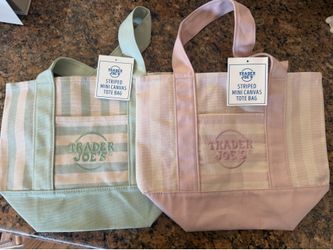 Trader Joe’s Mini Striped Canvas Tote Bag - New ⭐