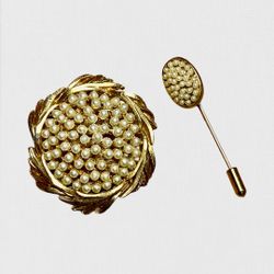 Vintage Faux Pearl Brooch Set of 2