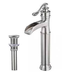Waterfall Single Hole Single-Handle Vessel Bathroom Faucet