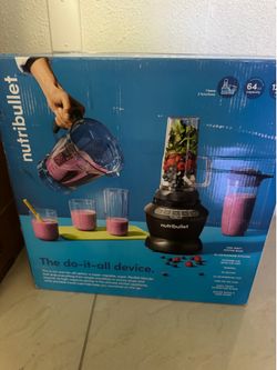 nutribullet Full-Size Blender Combo, Single-Serve & Large Capacity, 1200W, 64oz Pitcher, 32oz Cup, Extractor Blade, 3-Speed, Pulse, Smoothies, Soups, 