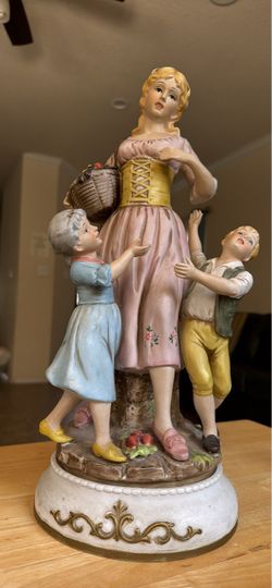 Porcelain figurine hand painted 18 inches