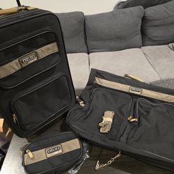 3 pieces of luggage Chelsea by London Fog carry-on, garment bag, toiletry bag