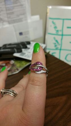 Ruby sterling silver ring