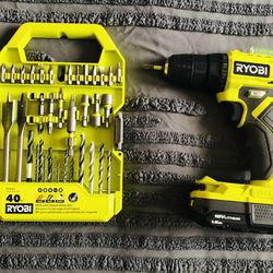 Ryobi Rechargeable Drill + 39-Piece Kit