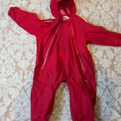 Red Splashy Rain Suit Size 3 Years