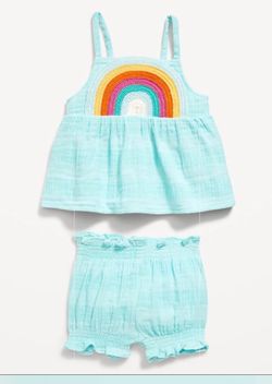 New - Rainbow Shorts Set