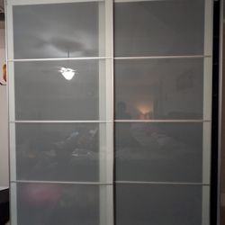 Full Size Wardrobe With Frosted Glass Sliding Doors