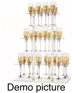 3 Tier 32 Slots Champagne Display Holder Stand