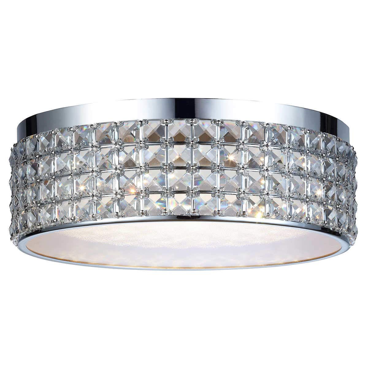 DSI Lighting Callisto Crystal Ceiling LED Flush Mount Dimmable Light Fixture