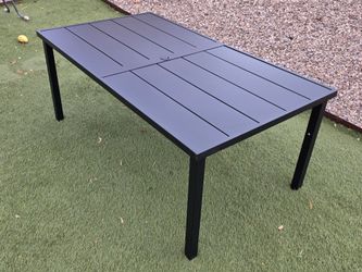 Style Selections Pelham Bay Rectangle Outdoor Table 39.37-in W x 72.05-in L with Umbrella Hole