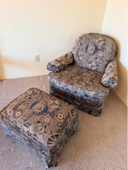 Vintage chair and ottoman