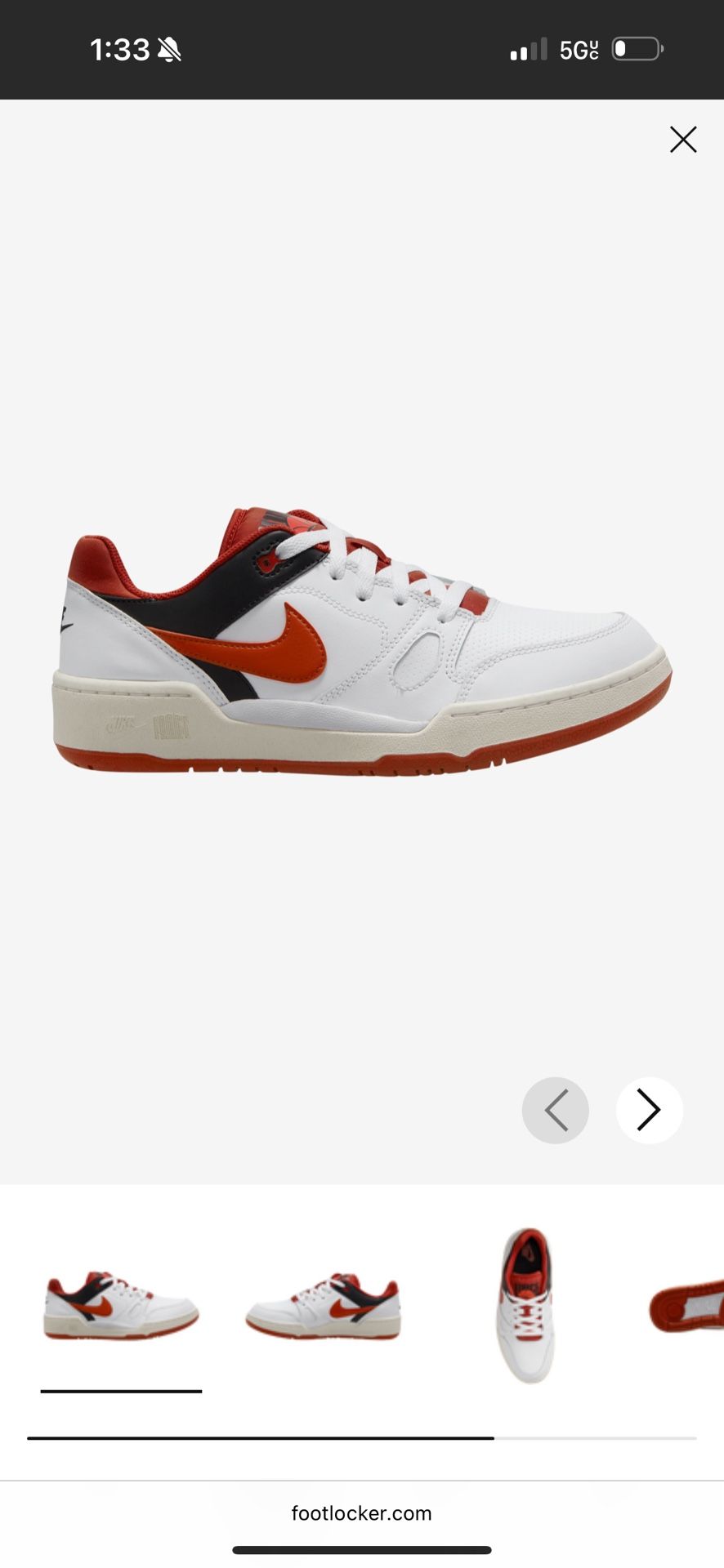 Nike Full force low white/red