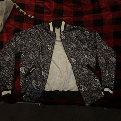 Imported Paisley Bomber Jacket Black & White – Mexico Exclusive