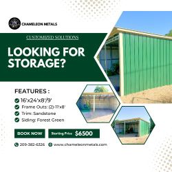 STOP PAYING FOR STORAGE AND GET A STORAGE SHED, GARAGE, BARN BUILT FROM CHAMELEON, IN SHORTEST LEAD TIMES
