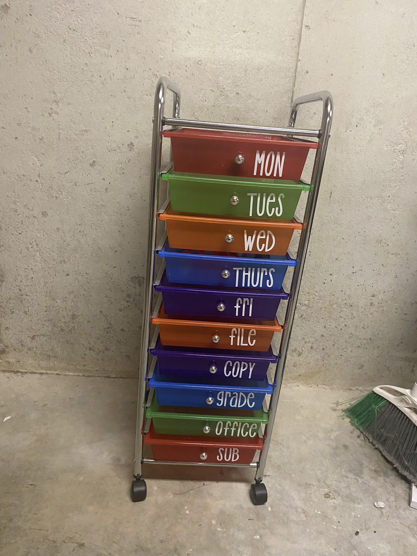 Two Colorful Organizer Drawer Caddys