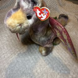 Ty Beanie Buddy SCORCH Dragon 1999 Retired 13” w/ Tags