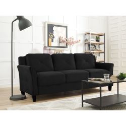 Lifestyle Solutions Taryn Sofa, Black Fabric