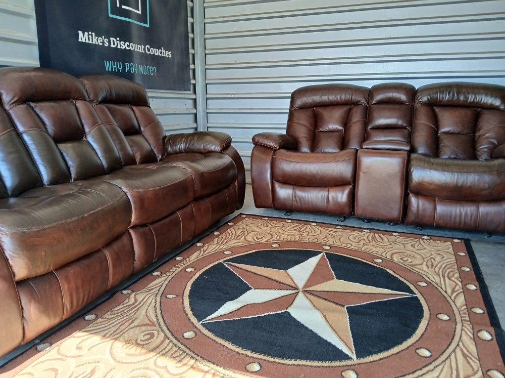 ⚠️💢Brown Leather Recliners Set