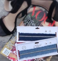Denim Choker necklaces