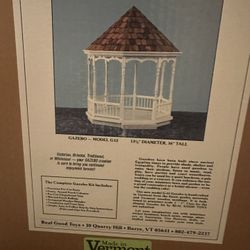The Gazebo Miniature Model G12   Real Good Toys miniature gazebo kit, 13 1/4" diameter, 16" tall. Includes pre-cut parts and assembly instructions.