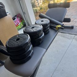 Workout Bench And Weights 