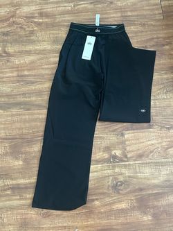 Alo Black Wide-Leg Pants with Tags