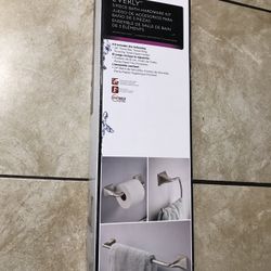 Everly 3-Piece Bath Hardware Set with Towel Ring/Toilet Paper Holder and 24 in. Towel Bar in Brushed Nickel by Delta  The Delta Everly Collection offe