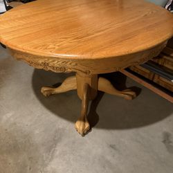 Oak Table And Dining Hutch $250