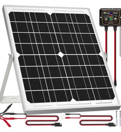Solar Panel Kit 20W 12V, Waterproof Solar Battery Trickle Charger Maintainer + Smart MPPT Controller + Adjustable Mount Bracket