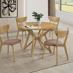 **SALE** Mid-Century Modern Style 5 Piece Round Dining Set With Padded Chairs! 