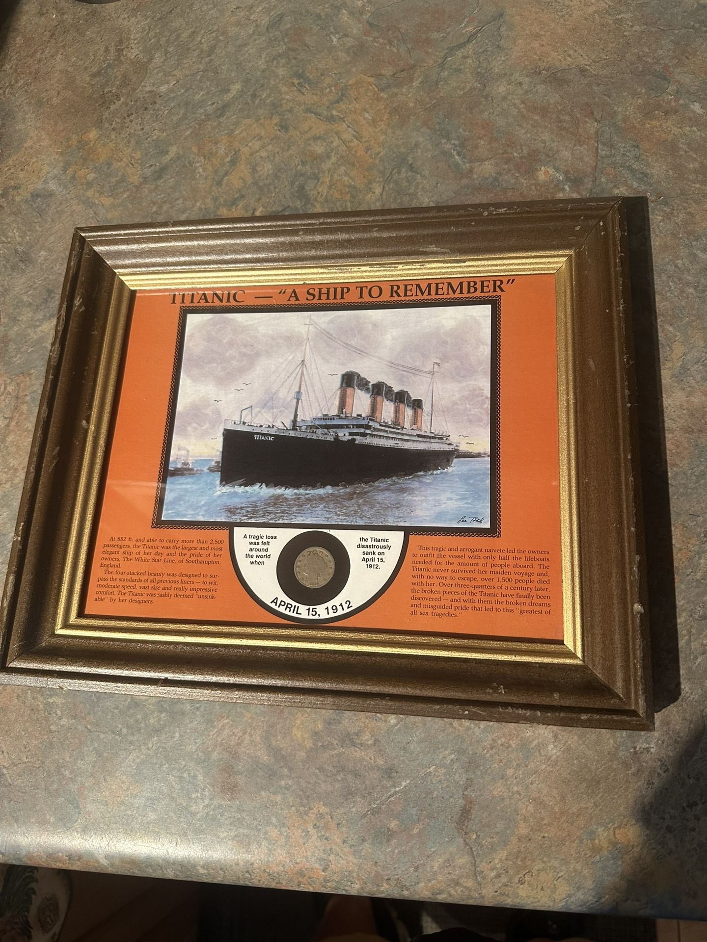 Titanic Picture With Mercury Dime From April 15 1912