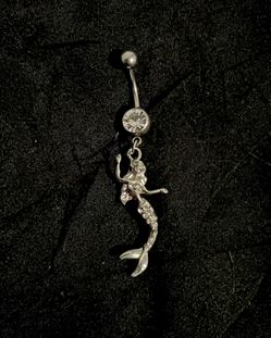 Rhinestone mermaid belly button ring