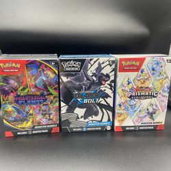 Pokemon booster bundles (Phantasmal flames, Prismatic Ev, Black bolt) NEW!